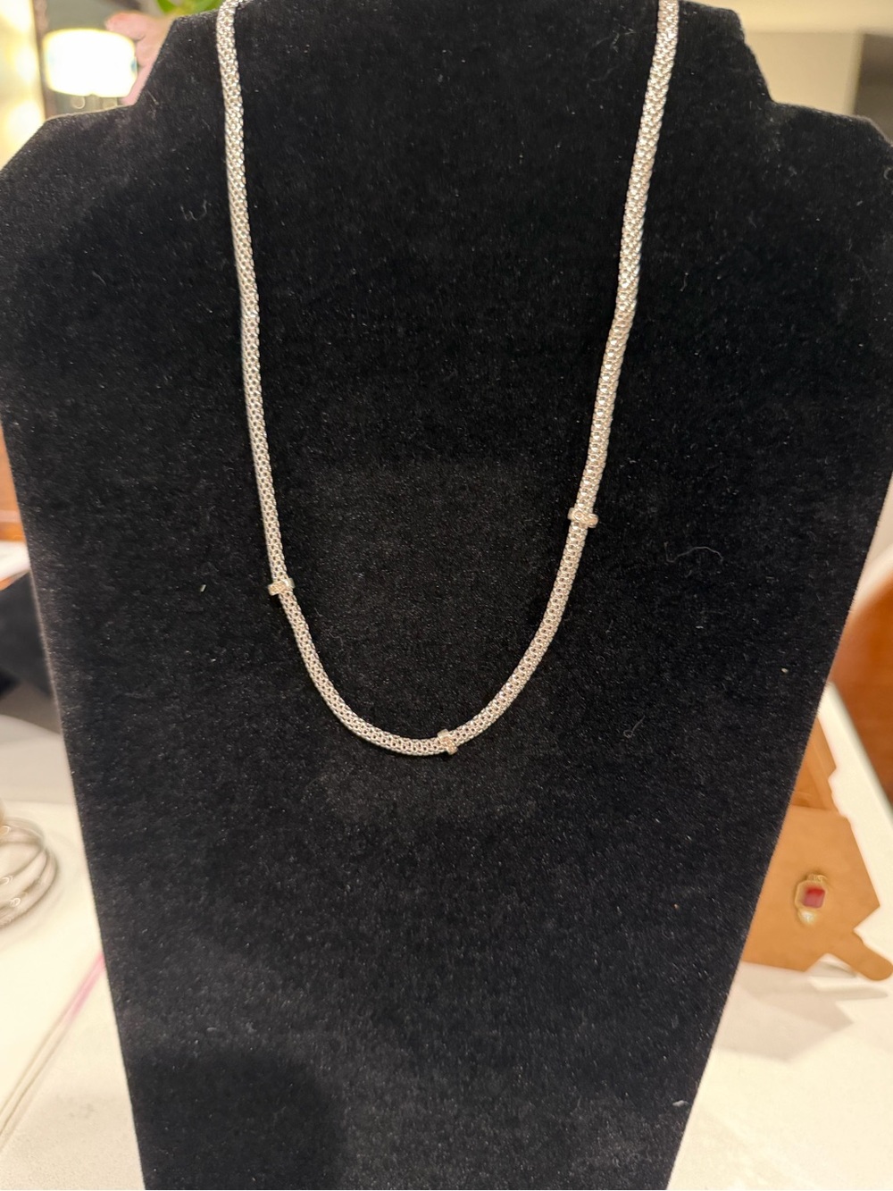 Sterling Silver Rope Chain Necklace with Slider Accents - Silver